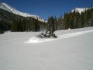 Snowmobiling in the deep Colorado powder
